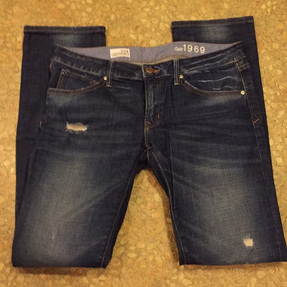 GAP Denim - Gap 1969 Destructed Easy Med Straight Jeans 27/4